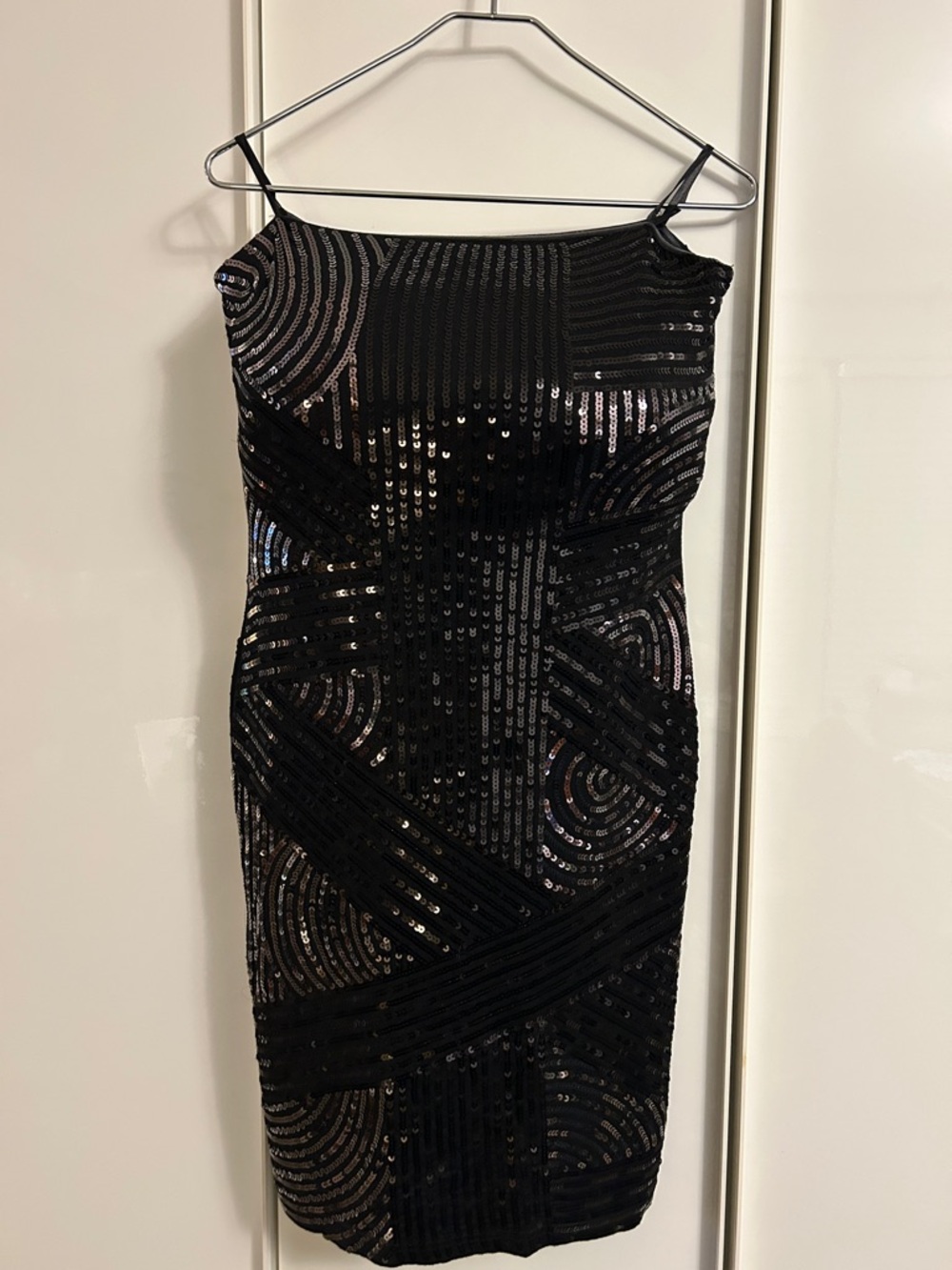 le chateau Black Sequin Mini Dress